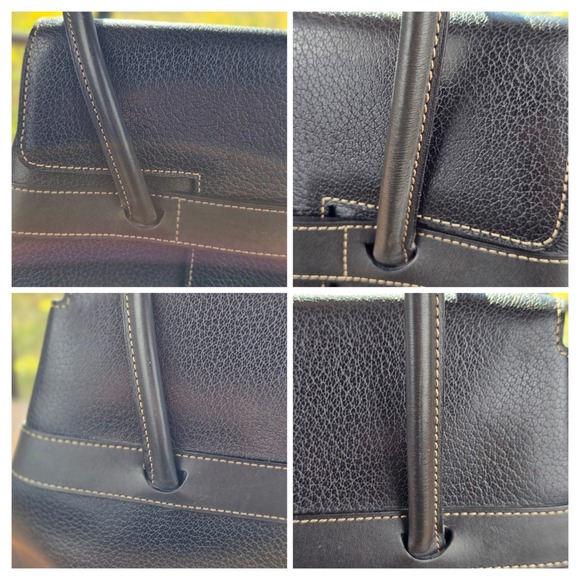 Delvaux Deux Vintage Black Grained Leather Satchel with COA - Picture 5 of 12